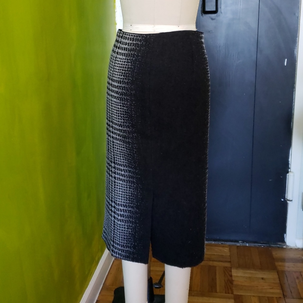 Lafayette 148 Priscilla Ombre Plaid Midi Skirt - Picture 3 of 8